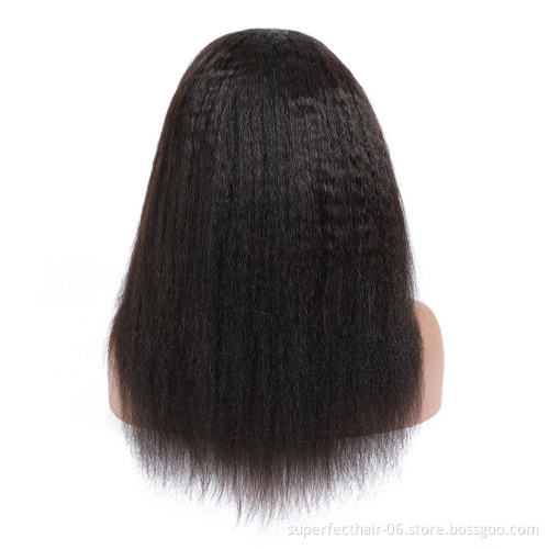 Pre Plucked With 100% Remy Human Hair Virgin Baby Hair Wigs Kinky Straight Wig 13x4 Lace Front Human Hair Wig